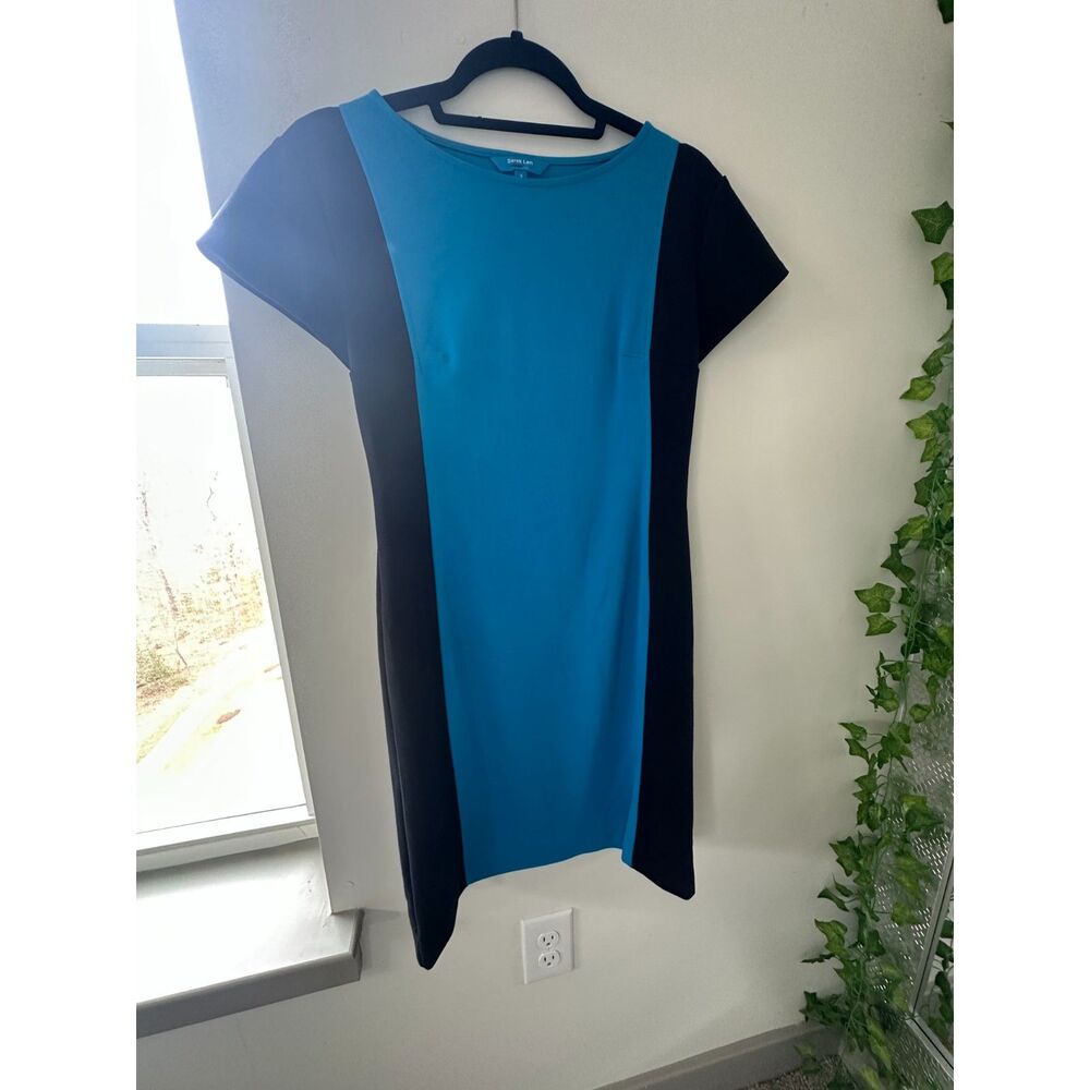 Derek Lam Teal Black Colorblock Work Dress